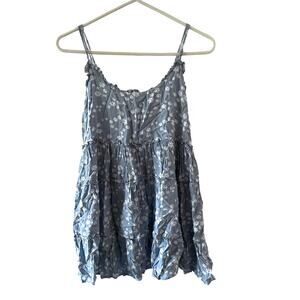 Inmod Blue Daisy Floral Babydoll Dress - Women's Small